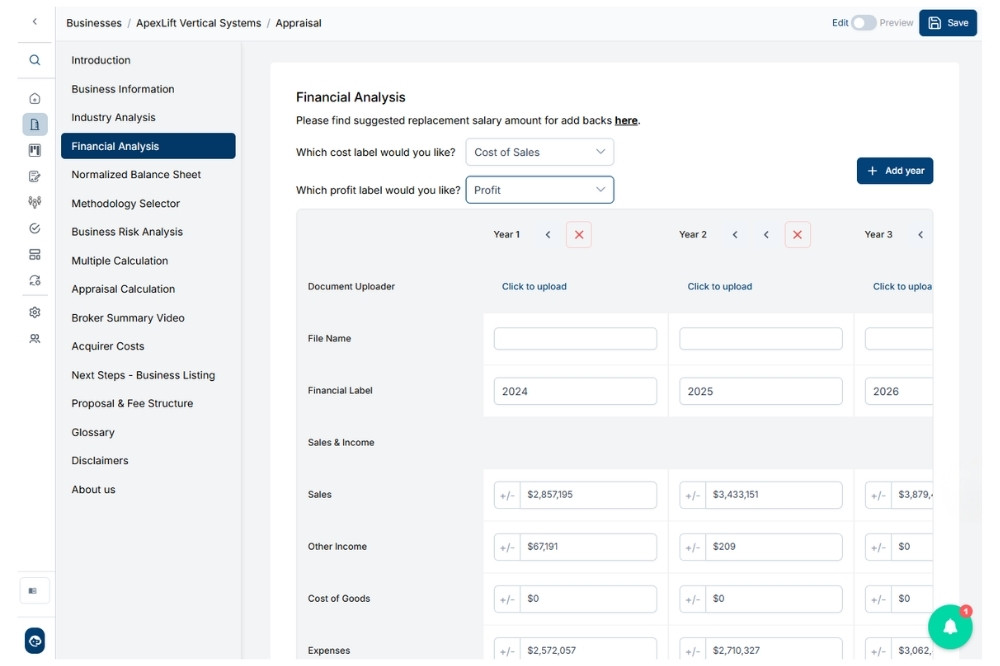 CIM-PRO Appraisal Builder - website image showing Comprehensive Financial Analysis