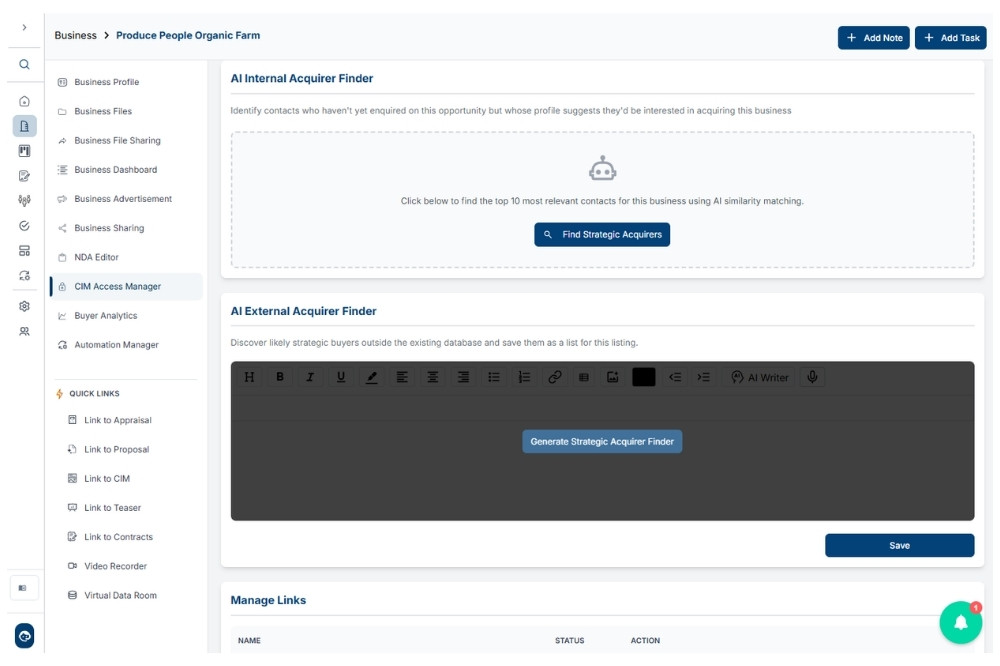 CIM-PRO CIM Builder Website Image Showing AI-Powered Buyer Matching