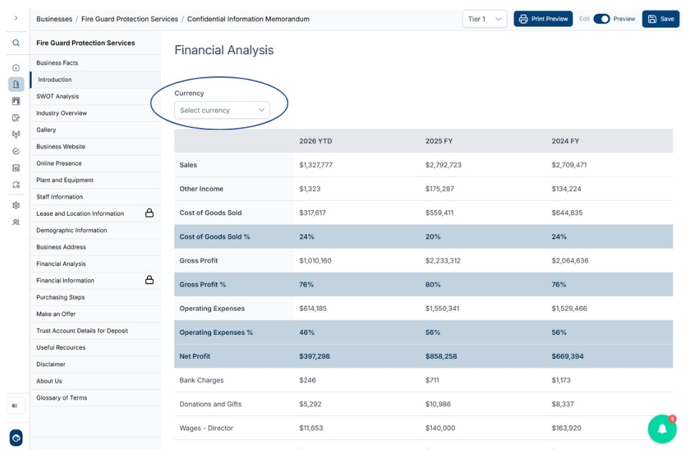 CIM-PRO CIM Builder - Website Image Showing Built-In Currency Converter