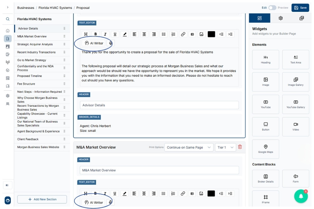 CIM-PRO Pitch Book - Website Image - Showing Comprehensive AI-Powered Content